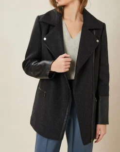 Zapa Manteaux|Manteau en Laine mélangée Mélanie anthracite