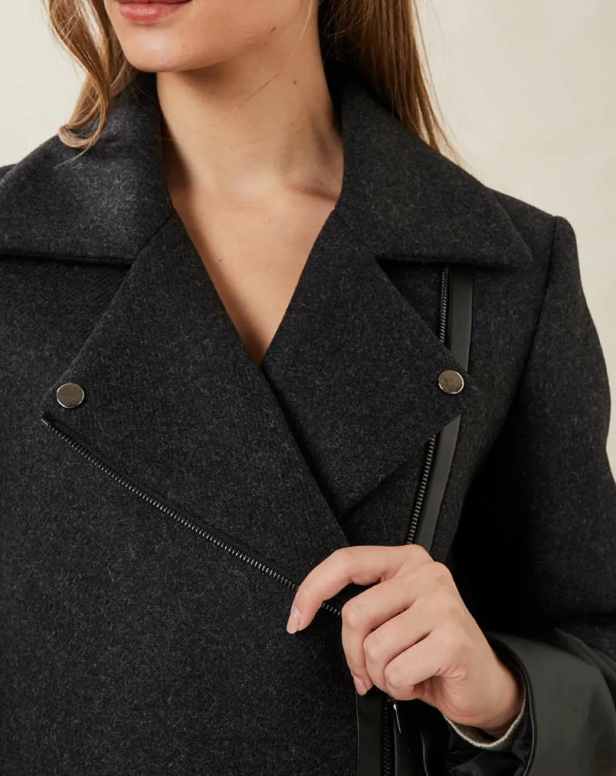 Zapa Manteaux|Manteau en Laine mélangée Mélanie anthracite