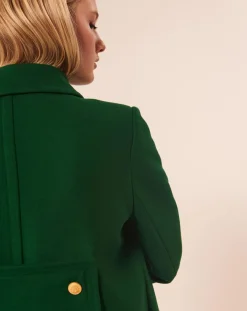 Tara Jarmon Vestes, Blousons|Manteau en Laine mélangée Marc émeraude