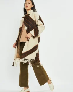 Lauren Vidal Manteaux|Manteau en Laine mélangée Nil café/beige