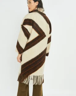 Lauren Vidal Manteaux|Manteau en Laine mélangée Nil café/beige