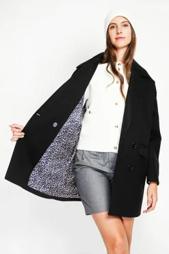 Assuili Manteaux|Manteau en Laine mélangée noir