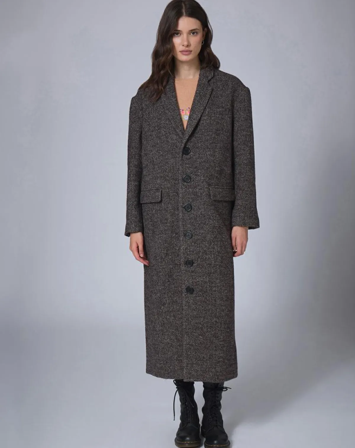 Manoush Manteaux|Manteau en Laine mélangée Raymonde chocolat