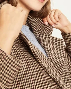 La Petite Etoile Manteaux|Manteau en Laine mélangée Sophies pied-de-poule marron