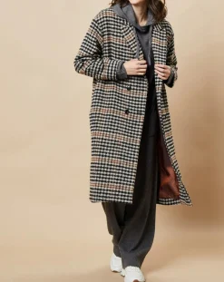 Harris Wilson Manteaux|Manteau en Laine mélangée Syndelle imprimé pied-de-poule camel/noir/beige