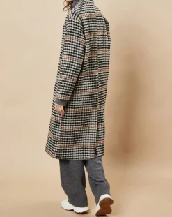 Harris Wilson Manteaux|Manteau en Laine mélangée Syndelle imprimé pied-de-poule camel/noir/beige