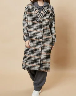 Harris Wilson Manteaux|Manteau en Laine mélangée Syndelle imprimé pied-de-poule camel/noir/beige