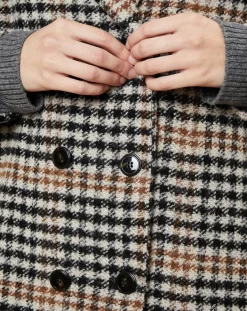 Harris Wilson Manteaux|Manteau en Laine mélangée Syndelle imprimé pied-de-poule camel/noir/beige