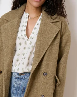 Garance Paris Manteaux|Manteau en Laine mélangée Travis kaki
