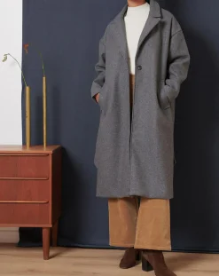 Garance Paris Manteaux|Manteau en Laine mélangée Tracy granit