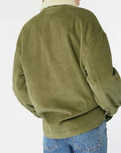 Billabong Manteaux|Manteau en Velours côtelé Lucky kaki