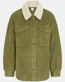 Billabong Manteaux|Manteau en Velours côtelé Lucky kaki