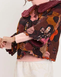 Manoush Manteaux|Manteau fourré Médiéval Patchwork imprimé multicolore