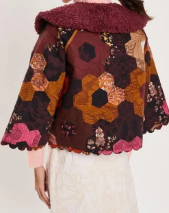 Manoush Manteaux|Manteau fourré Médiéval Patchwork imprimé multicolore