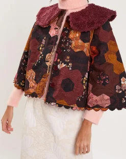 Manoush Manteaux|Manteau fourré Médiéval Patchwork imprimé multicolore
