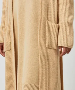 Rodier Manteaux|Manteau Lily-Rose long 100% Cachemire ceinture beige chiné