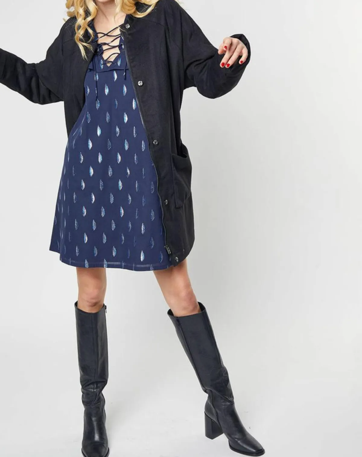 Karl Marc John Manteaux|Manteau Livia ample noir