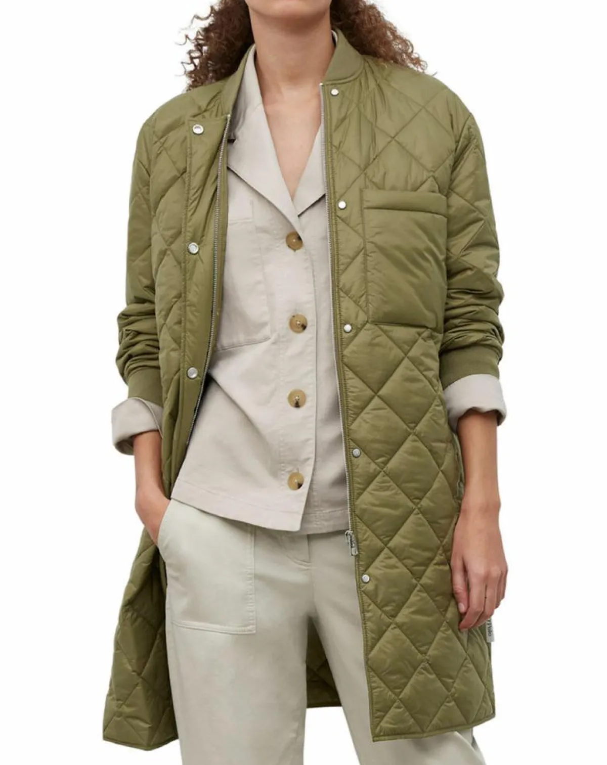 Marc O'Polo Manteaux|Manteau long matelassé kaki