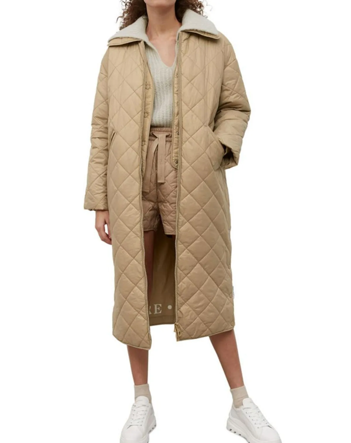 Marc O'Polo Manteaux|Manteau long matelassé Oversize beige