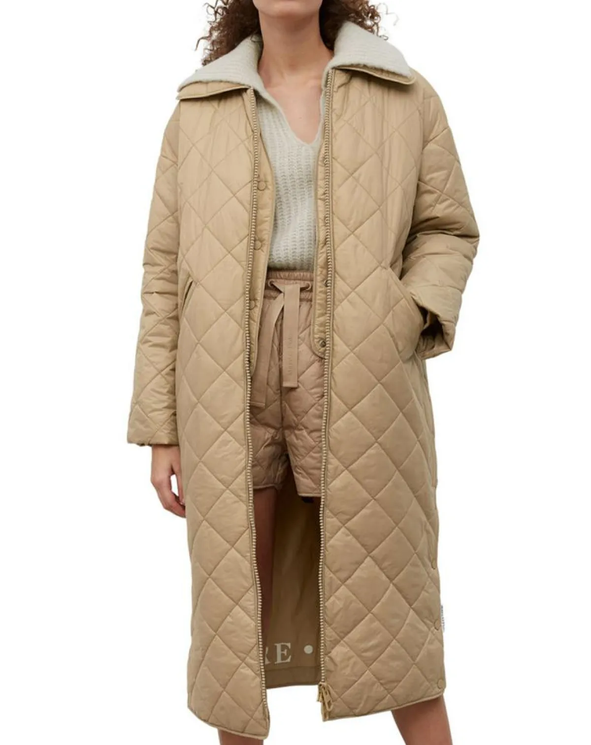 Marc O'Polo Manteaux|Manteau long matelassé Oversize beige