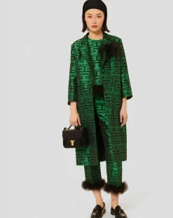 Tara Jarmon Manteaux|Manteau Martin imprimé vert