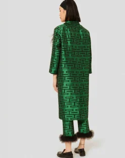 Tara Jarmon Manteaux|Manteau Martin imprimé vert