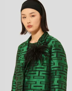 Tara Jarmon Manteaux|Manteau Martin imprimé vert