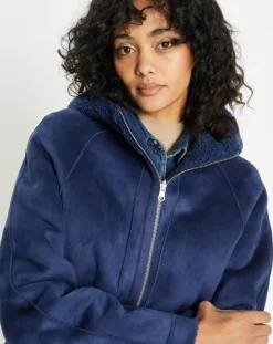 Lou Andrea Manteaux|Manteau réversible en Fausse Fourrure Avi Mont indigo