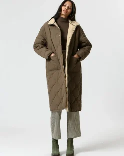The Korner Manteaux|Manteau réversible Marie kaki/beige