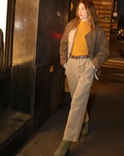 The Korner Manteaux|Manteau réversible Virginie kaki/beige