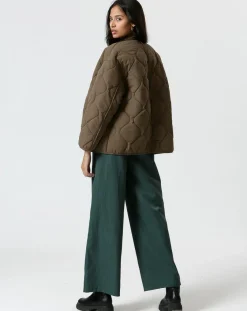 The Korner Manteaux|Manteau réversible Virginie kaki/beige