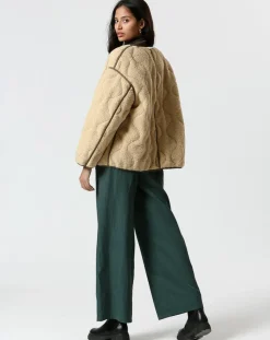 The Korner Manteaux|Manteau réversible Virginie kaki/beige