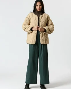 The Korner Manteaux|Manteau réversible Virginie kaki/beige