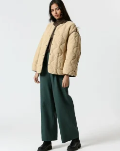 The Korner Manteaux|Manteau réversible Virginie kaki/beige