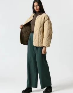 The Korner Manteaux|Manteau réversible Virginie kaki/beige