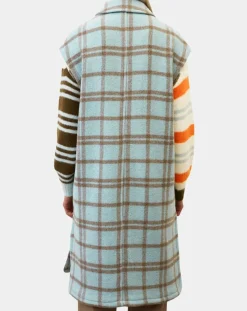 Marc O'Polo Manteaux|Manteau sans manches en Laine mélangée Campagne à carreaux bleu