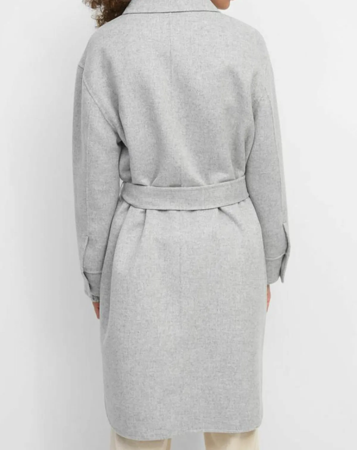 Marc O'Polo Manteaux|Manteau surchemise en Laine mélangée à ceinture gris clair