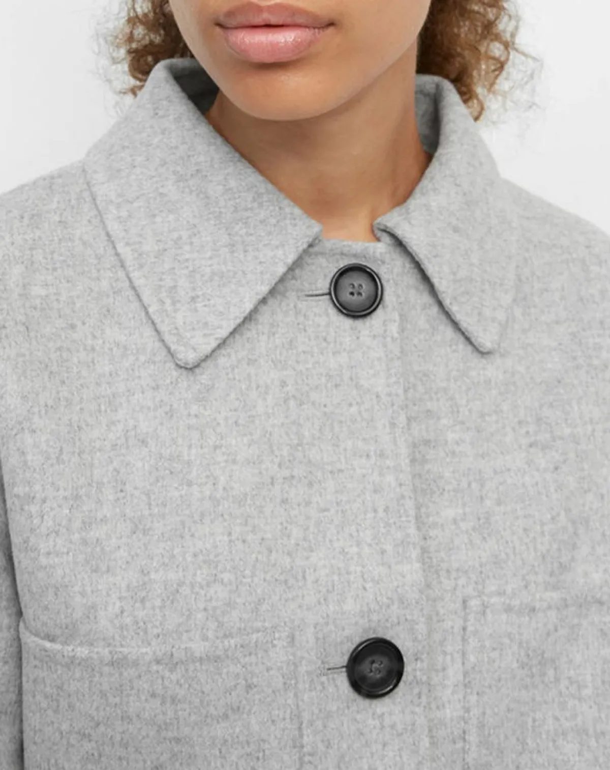 Marc O'Polo Manteaux|Manteau surchemise en Laine mélangée à ceinture gris clair