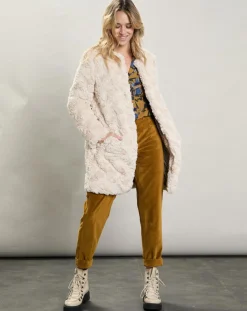 Hartford Manteaux|Manteau Vani fausse fourrure beige