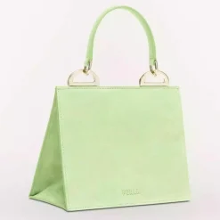 Furla Sacs|Micro Sac à main en Cuir & Velours de Cuir Ligne Future vert 11x9.5x7.5 cm