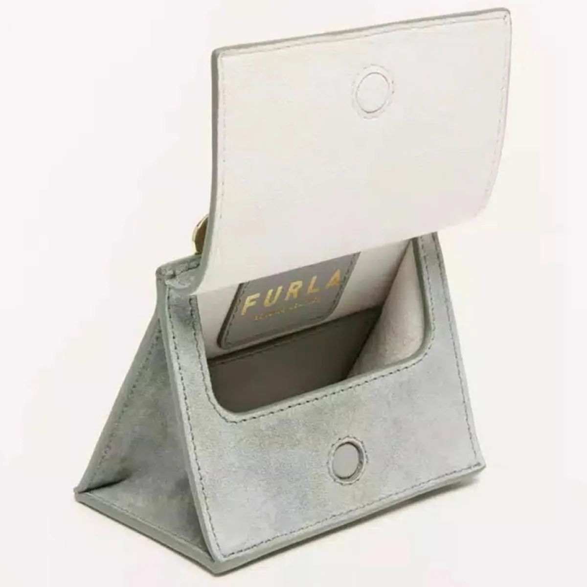 Furla Sacs|Micro Sac à main en Velours de Cuir Ligne Future argenté 11.0x9.5x7.5 cm