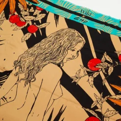 Wild Echarpes, Foulards|Mini Foulard Palm Lady turquoise - 54x54 cm