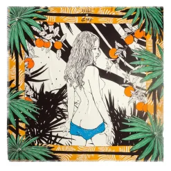 Wild Echarpes, Foulards|Mini Foulard Palmlady_Mini safran - 54x54 cm