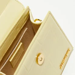 Jacquemus Sacs|Mini sac à main en Cuir Le Chiquito Moyen jaune - 13.5x18x5 cm