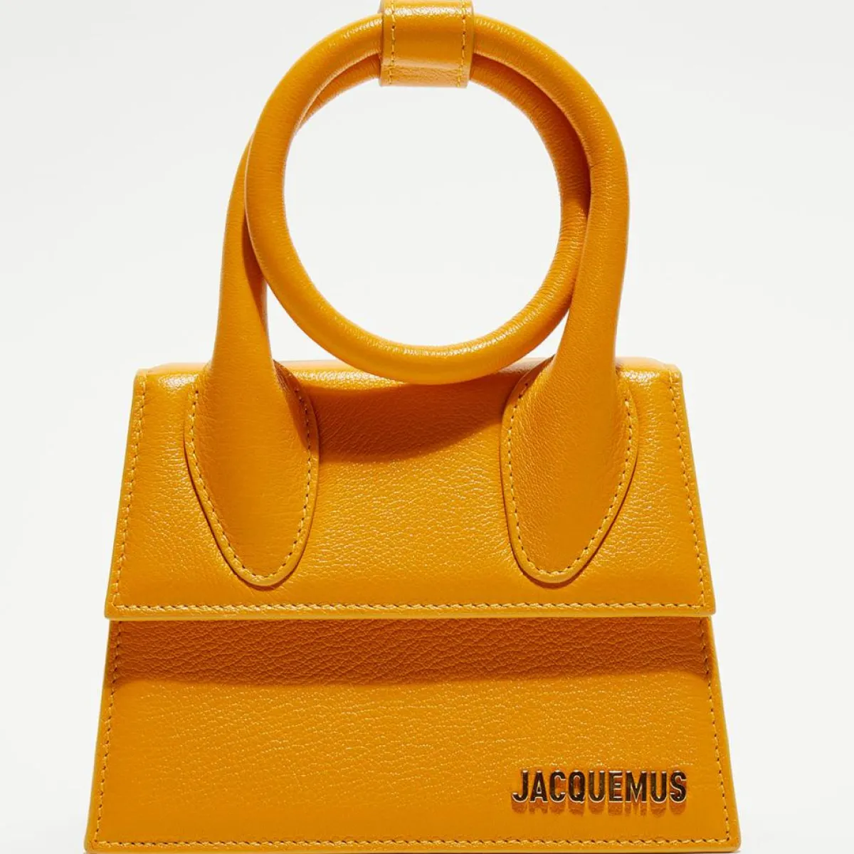 Jacquemus Sacs|Mini sac à main en Cuir Le Chiquito Noeud orange - 18x13.5 cm