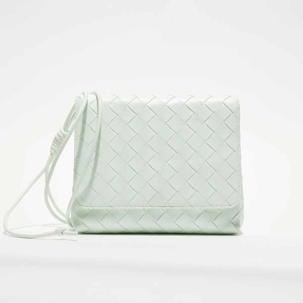 Bottega Veneta Sacs|Mini sac bandoulière en Cuir nappa Intrecciato l'or des glaciers - 19x15x6 cm