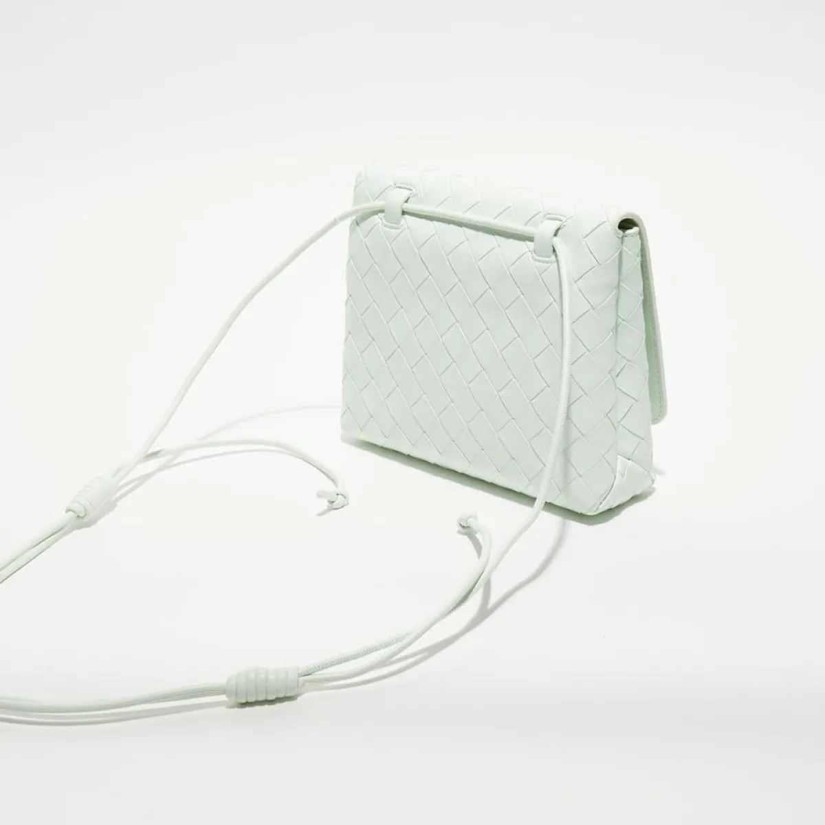 Bottega Veneta Sacs|Mini sac bandoulière en Cuir nappa Intrecciato l'or des glaciers - 19x15x6 cm