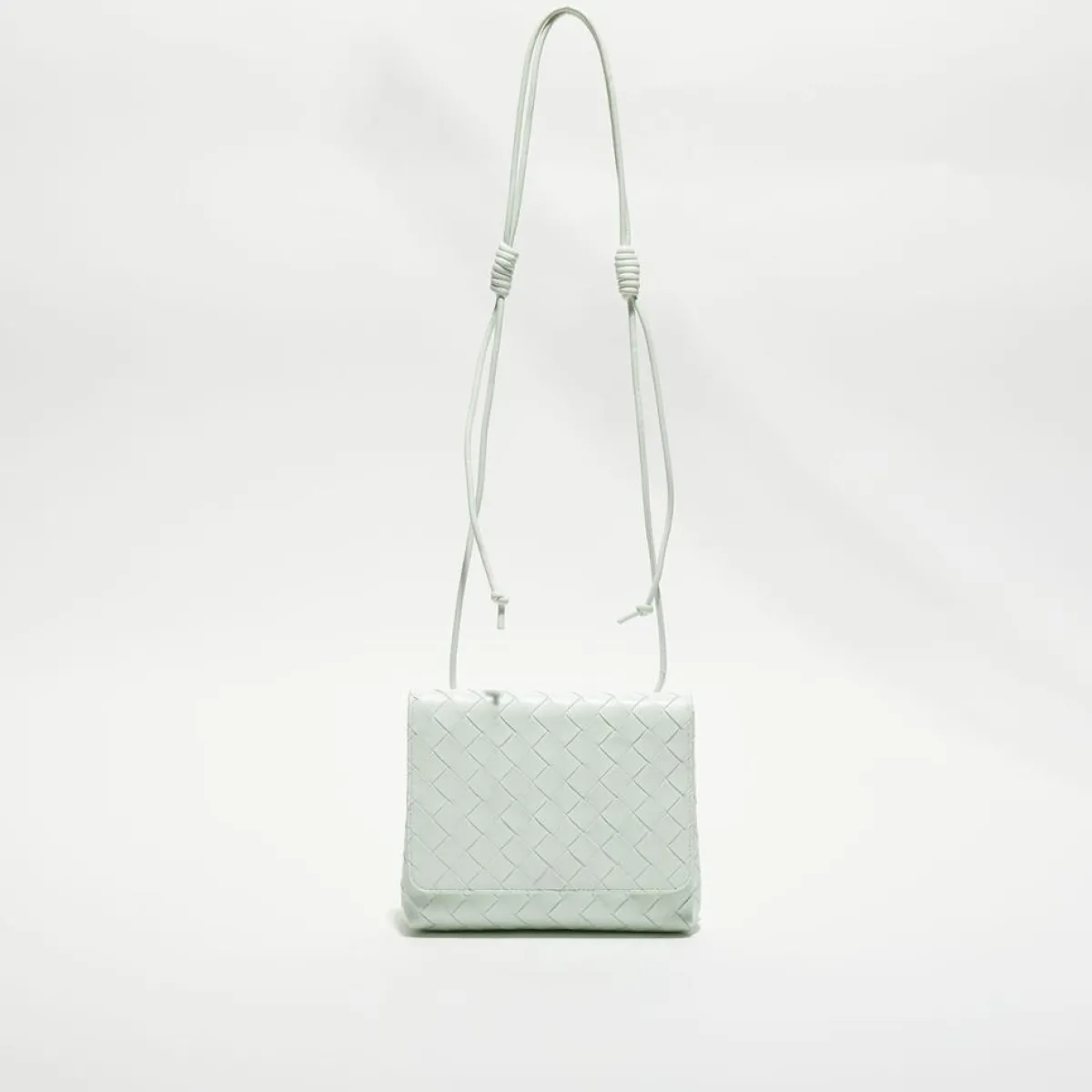Bottega Veneta Sacs|Mini sac bandoulière en Cuir nappa Intrecciato l'or des glaciers - 19x15x6 cm
