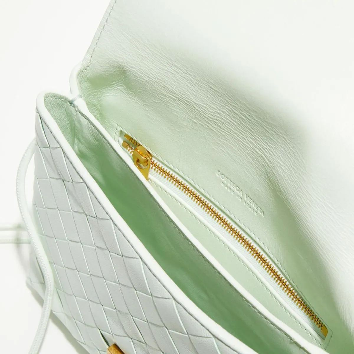 Bottega Veneta Sacs|Mini sac bandoulière en Cuir nappa Intrecciato l'or des glaciers - 19x15x6 cm