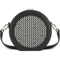 Maison Faret Sacs|Mini Sac en Toile enduite & Cuir Medoc noir/blanc - 13x13x5.5 cm